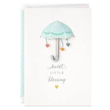 Send your heartfelt thanks with a baby thank you card. Hallmark Signature Umbrella Sweet Little Blessing Baby Shower Card Roby S Hallmark