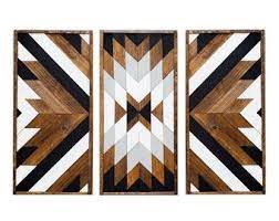 Kade Set Of 3 Reclaimed Wood Art Geometric Wood Art Etsy In 2020 Reclaimed Wood Art Wood Wall Art Diy Wood Art