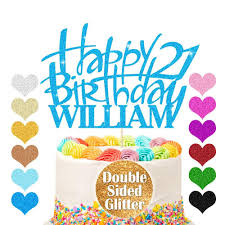 Happy birthday cake with name and age. Edsg Personalised 18th Birthday Cake Topper Any Name Age