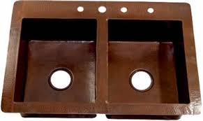 double bowl copper kitchen sink ( 33