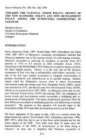 The national development council works with malaysia's development planning process. Towards The National Vision Policy Review Of The New