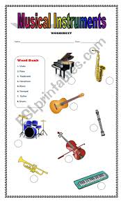 I introduce the musical instruments as is and sometimes use the target language do. Musical Instruments Esl Worksheet By Lily Araya