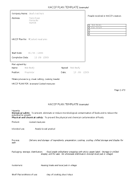 Haccp Plan Template Hazard Analysis And Critical Control Points Verification And Validation