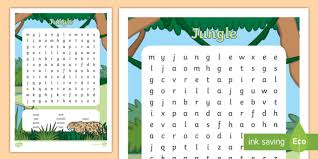 Puzzles for kids at squigly s playhouse. Jungle Word Search With Answers Primary Resources