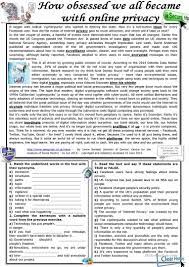 How Obsessed We All Became With Online Privacy Worksheet Free E Reading Comprehension Texts Reading Comprehension Activities Reading Comprehension Worksheets