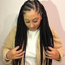 Wig Maker Braid Slayer On Instagram Large Tribal Braids With Knotless Braids In B In 2020 African Hair Braiding Styles African Braids Hairstyles Braided Hairstyles