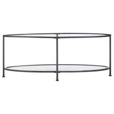 Simplihome whitney contemporary 31 inch wide metal storage coffee table in antique bronze, fully assembled, end, bedside table and nightstand, for the living room and bedroom. Home Decorators Collection Bella 46 In Antique Bronze Clear Large Oval Glass Coffee Table With Shelf V183102xxb Np The Home Depot