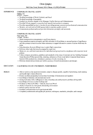 Corporate Travel Agent Resume Samples Velvet Jobs