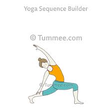 From the lunge posture above bring the opposite elbow over the front bent leg. Twisted Reverse Warrior Pose Yoga Reverse High Lunge Twist Pose Yoga Sequences Benefits Variations And Sanskrit Pronunciation Tummee Com
