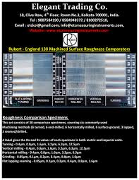 Rubert England Roughness Comparison Specimens Testing
