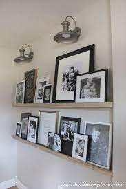 Diy Picture Ledge Wall With Farmhouse Sconces Family Pictures On Wall Frames On Wall Decor