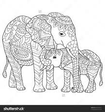 Hand Drawn Elephants Coloring Page Elephant Coloring Page Animal Coloring Pages Detailed Coloring Pages