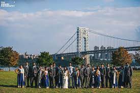 I took this photograph of the george washington bridge from new jersey, looking back at new york city (the bronx). Wedding Party Group Shot With The George Washington Bridge In The Background Enjoy The Highlights From Nidhi And Ke Wedding Nj Weddings Dance The Night Away