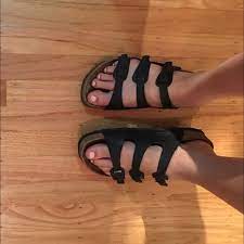 I typically wear a size 9 shoe and my last sandals, an elegant (if their 41 (milano, with the strap) was a tad large, and that's with the buckle toward my ankle in the. Womens Black Arizona 3 Strap Birkenstocks Birkenstock Birkenstock Shoes 3 Strap Birkenstocks
