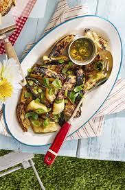 Grilled Summer Squash With Lemon Scallion Dressing Recipe Summer Grilling Recipes Grilling Recipes Sides Summer Squash Recipes