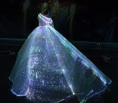 Fiber Optic Wedding Dress Rgb Led Light Up Wedding Gown Glow In The Dark Dress Light Up Dresses Dark Wedding Dress Dark Dress