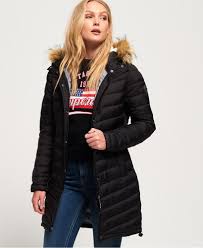 Superdry Chevron Faux Fur Super Fuji Jacket Womens