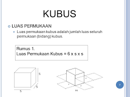 Rumus yang digunakan, luas permukaan prisma = (2 x la) (ka x tp) volume prisma = la x tp luas segitiga = 1/2 x alas x tinggi. Rumus Luas Permukaan Kubus