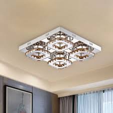 Add elegance to any entryway, foyer or hallway with this dazzling crystal semi flush mount. Amber Crystal Semi Flush Mount 4 Square Living Room Ceiling Light Fixture In Polish Chrome Semi Flush Mount Lighting