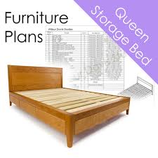 Custom storage platform bed with high cupboards and small steps. Storage Bed Plans Queen Size Bed With Drawers Platform Bed Etsy