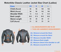 Leather Jacket Size Chart