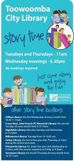 Toowoomba City Library Story Time For More Information Http Www Toowoombarc Qld Gov Au City Library Toowoomba City Story Time