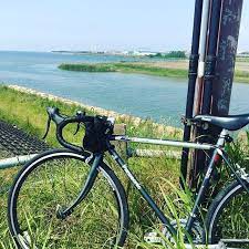 もらったロードバイクでポタリング加古川で一番南の橋ここから姫路まで行ってみよー cycling サイクリング ロードバイク チャリで来た instagram bicycle vehicles