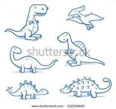 Cute Little Cartoon Dinosaurs For Children Hand Drawn Vector Doodle Zeichnung Dinosaurier Dinosaurier Illustration Dinosaurier