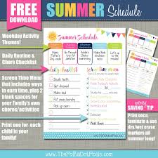 The Polka Dot Posie Summer Schedule With Screen Time Minute