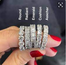 925 Silver Pave Setting Full Square Diamant Cz Eternity Band Engagement Wedding Stone Ri Diamond Wedding Bands Eternity Ring Diamond Heart Shaped Wedding Rings