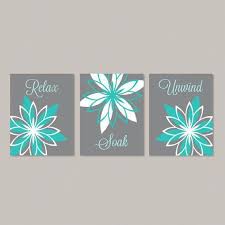 Bathroom Wall Art Teal Gray Bathroom Relax Soak Unwind Etsy In 2020 Floral Bathroom Decor Navy Bathroom Decor Bathroom Wall Decor Diy
