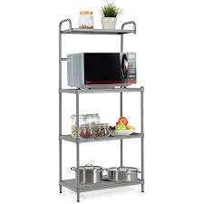 Free 2 Day Shipping Buy Costway 4 Tier Baker S Rack Microwave Oven Stand Shelves Kitchen Storage Rack In 2020 Microwave In Kitchen Kitchen Storage Rack Metal Shelves