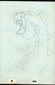 Production Drawing Of Elliott From Pete S Dragon Disney Drawings Drawings Line Drawing