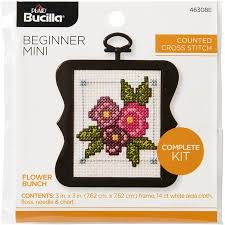 bucilla counted cross stitch beginner flower bunch