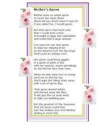 Poem Mother S Apron Mothers Day Poems Mom Poems Christmas Poems