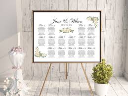 custom elegant ivory wedding seating chart wd20