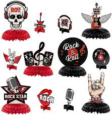 Perhaps it was the unique r. Buy Haooryx 12pcs Rock And Roll Music Honeycomb Centerpieces 3d Born To Rock Table Topper Decorations For Kids Boys Birthday Party Supplies 1950 S Music Note Theme Back To 50s 60s Parties Decor