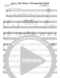 Jesus Oh What A Wonderful Child Lead Sheet Piano Vocal