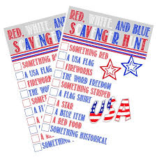 Free Printable Red White And Blue Scavenger Hunt Memorial Day Celebrations 4th Of July Party Election Party