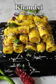 Khandvi In Pressure Cooker Ruchi S Veg Kitchen In 2020 Khandvi Recipe Gujarati Cuisine Healthy Snacks
