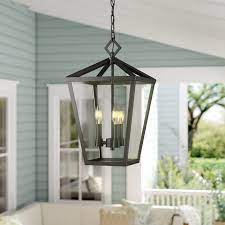 Andover Mills Jacinta 4 Light Outdoor Hanging Lantern Reviews Wayfair Outdoor Pendant Lighting Outdoor Hanging Lanterns Porch Light Fixtures
