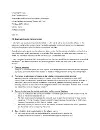 In compliance with our constitutional mandate, the iebc conducted the first general election under the constitution. Letter To Iebc On The Tallying System