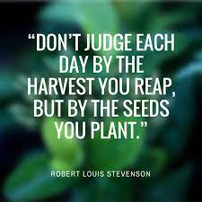 Don T Judge Each Day By The Harvest You Reap But By The Seeds You Plant Robert Louis Steve Teaching Quotes Education Quotes For Teachers Quote Of The Week