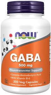 Amazon Com Now Supplements Gaba Gamma Aminobutyric Acid 500 Mg B 6 200 Count Veg Capsules Health Personal Care