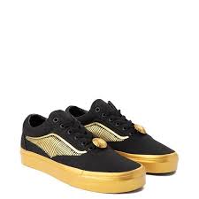 Black And Gold Vans Old Skool Golden Snitch Vans Skate Shoes Black Shoes Vans