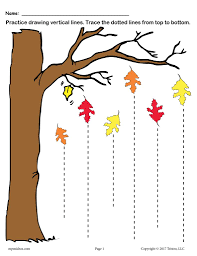 Dotted lines for writing practice under fontanacountryinn com. Printable Fall Line Tracing Worksheets Supplyme
