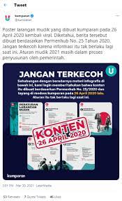 Pemerintah melarang musik lebaran 2021. Salah Denda Mudik Rp100 Juta Pada 6 7 Mei 2021 Turnbackhoax