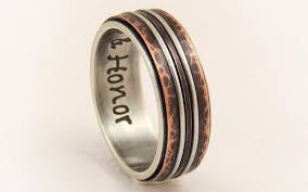 silver copper ring wedding band