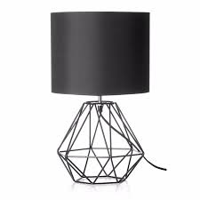 Modern Geometric Black Iron Bedside Table Desk Cafe Lamp 43cmh Black Table Lamps Geometric Lamp Geometric Table Lamp