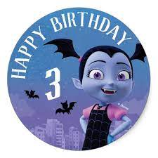 Vampirina Happy Birthday Classic Round Sticker Zazzle Com Feste Di Halloween Halloween Festa Sofia